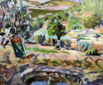 § Duncan Grant (1885-1978)oil on canvas,`Landscape, Provence`, Exhibited Leferve Gallery, British