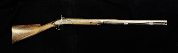 An early 19th century sporting rifle by Green of Canterbury, with signed percussion lock, silver