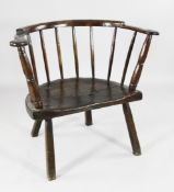 An attractive early 19th century oak smoker`s bow, possibly Welsh, of generous proportions, with