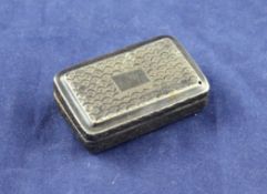 A George III silver vinaigrette, of rectangular form, with engraved wavy decoration and pierced