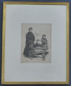 John Everett Millais (1829–1896)etching,"Going to the Park", signed in the plate, 7 x 5in. and a
