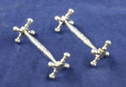 A pair of William IV silver knife rests, William Knight, London, 1831, 2.75in.