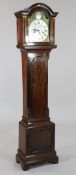 Edward Hines, Needham. A mahogany grandmother clock, with arched brass dial, 4ft 10in.