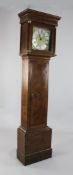 Joseph Carswell, Hastings. A George III oak thirty hour longcase clock, the 11 inch square brass