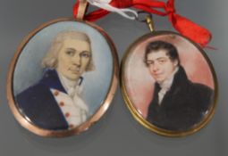 W. J. Thompson RSA (1771-1845)oil on ivory.Miniature of a gentleman, Ex. Collection Ernest