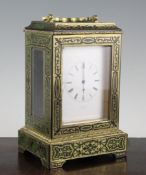 Henry Marc, Paris, No. 19056, c.1880. An eight day boulle mantel clock, striking on bell and