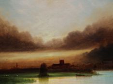 Harry Halseyoil on board,`Twilight, Worcester Cathedral",signed and dated 1924,7 x 9in.