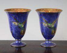 A pair of Wedgwood lustre vases, 1920`s, designed by Daisy Makeig-Jones, each of inverted bell form,