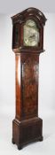 John Martin, Bristol. An early 18th century walnut eight day longcase clock, the 12 inch arched