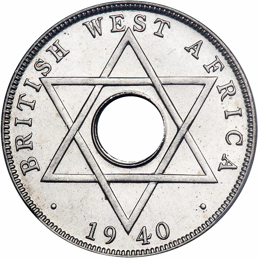 British West Africa. ½ Penny, 1940-KN. KM-18. George VI. PCGS graded Specimen 65.  Estimated