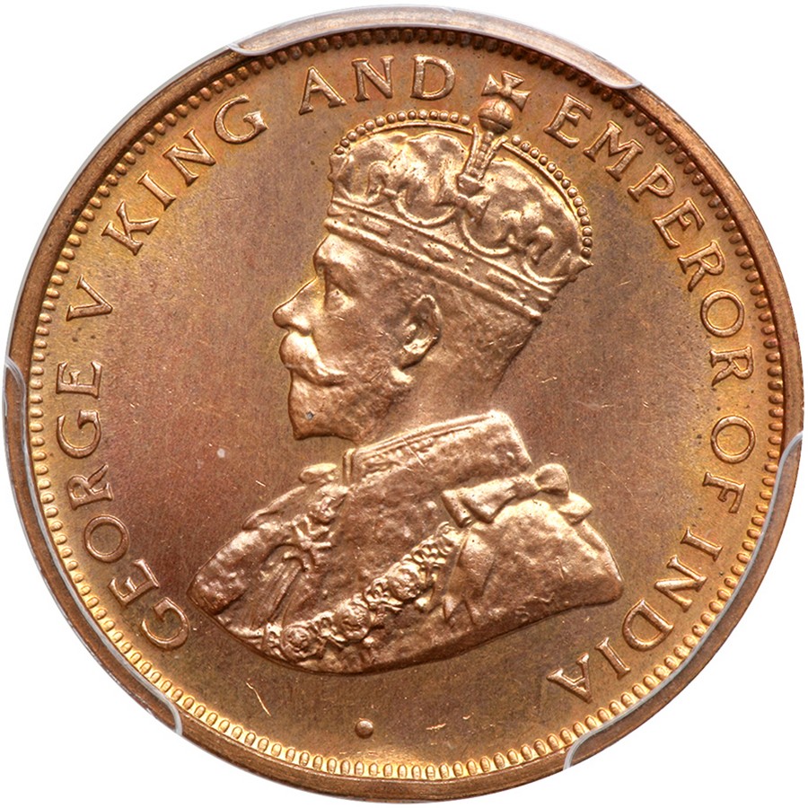 Ceylon. Cent, 1926. KM-107. George V. PCGS graded Specimen 66 Red.  Estimated Value $300 - 350.