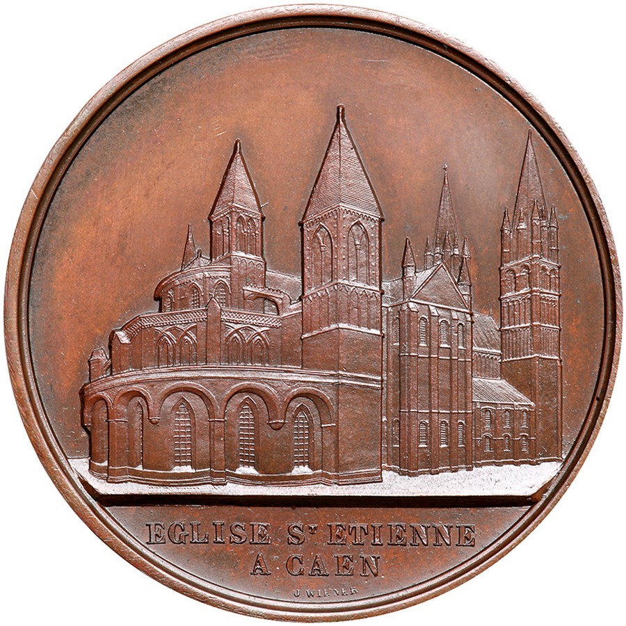 Belgium. Medal (1862). Forrer VI, p.487. Bronze. 60 mm. By Jacques Wiener. St. Etienne`s Church at