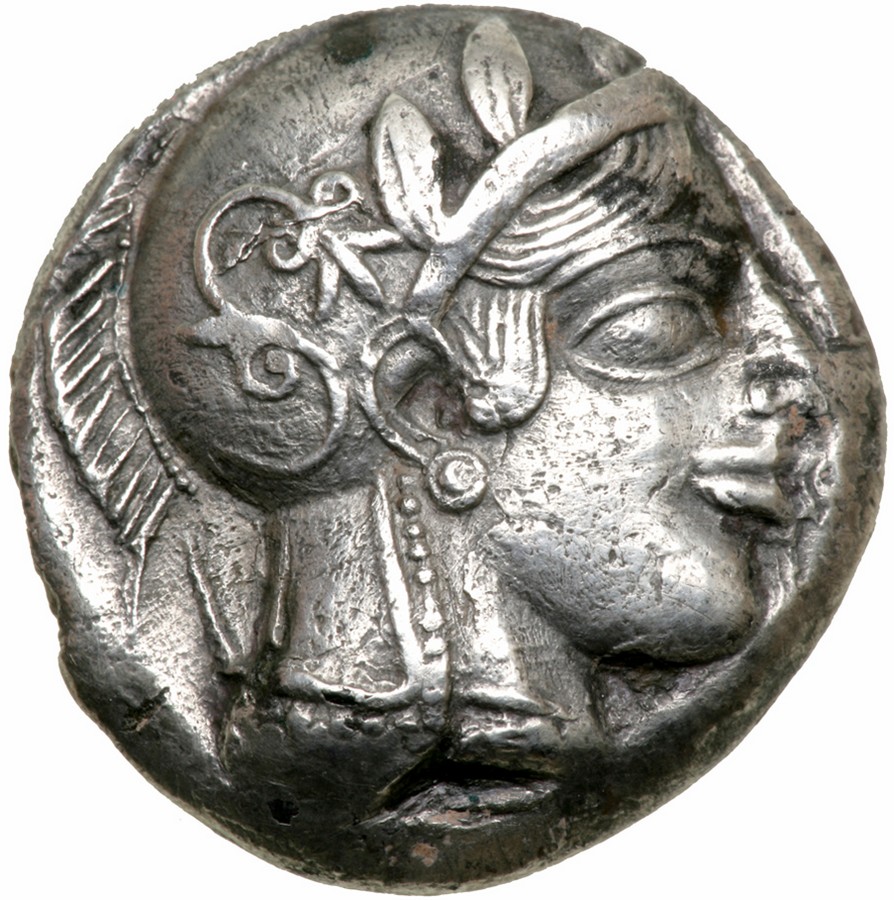 Attica, Athens. Fourée Tetradrachm (16.8 g), ca. 460-404 BC. Helmeted head of Athena right, frontal