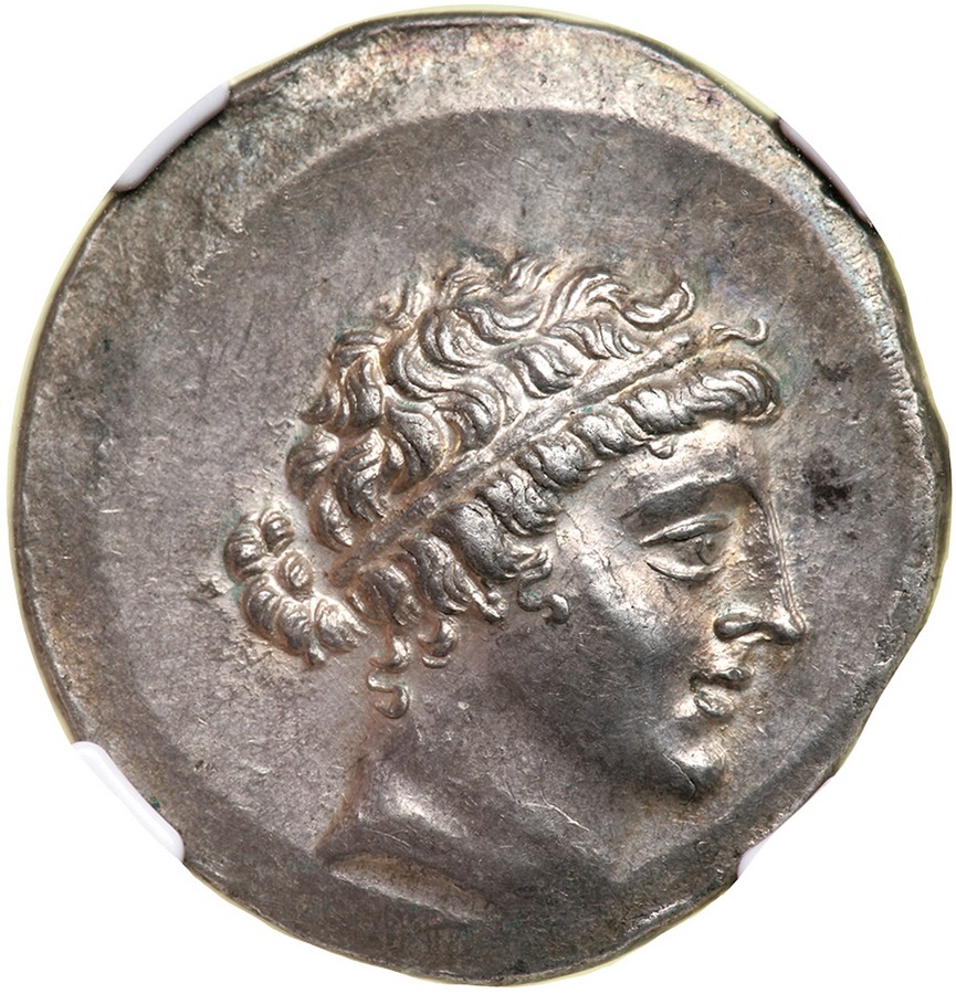 Aiolis, Kyme. Silver Tetradrachm (16.98 g), ca. 155-143 BC. Metrophanes, magistrate. Head of the