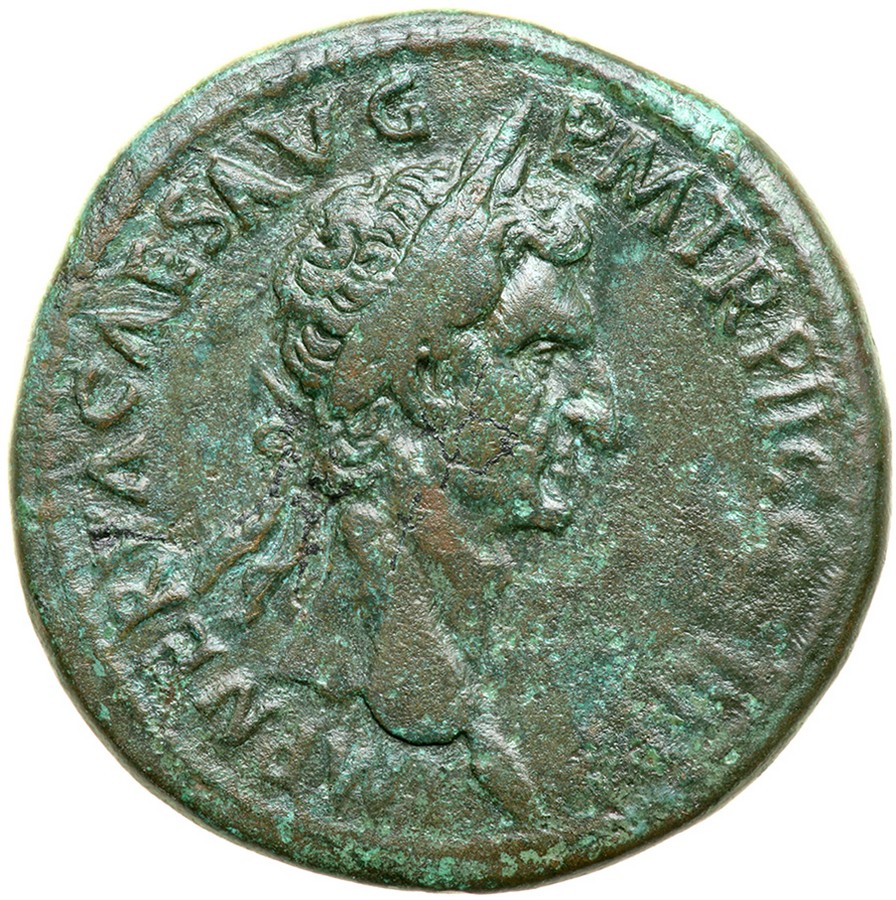 Nerva. Æ Sestertius (27.1 g), AD 96-98. Rome, AD 97. IMP NERVA CAES AVG P M TR P II COS III P P,