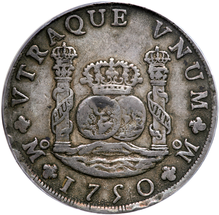 Mexico. 8 Reales, 1750-Mo MF. Eliz-30; KM-104.1. Ferdinand VI. Pillar type. Toned. PCGS graded VF-