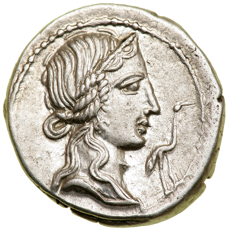 Q. Caecilius Metellus Pius. Silver Denarius (3.68 g), 81 BC. Mobile military mint with Sulla`s army