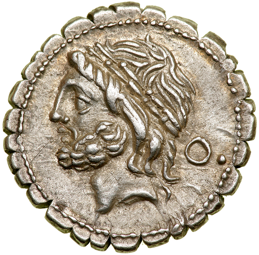 L. Scipio Asiagenus. Silver Denarius (3.89 g), 106 BC. Rome. Laureate head of Jupiter left; in