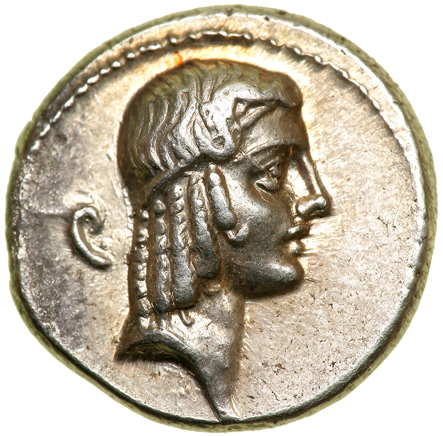 C. Calpurnius Piso L.f. Frugi. Silver Denarius (3.90 g), 61 BC. Rome. Filleted head of Apollo