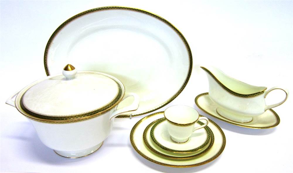 A WEDGWOOD `CHESTER` PATTERN PART DINNER SERVICE comprising coffee cups and saucers, tea plates,