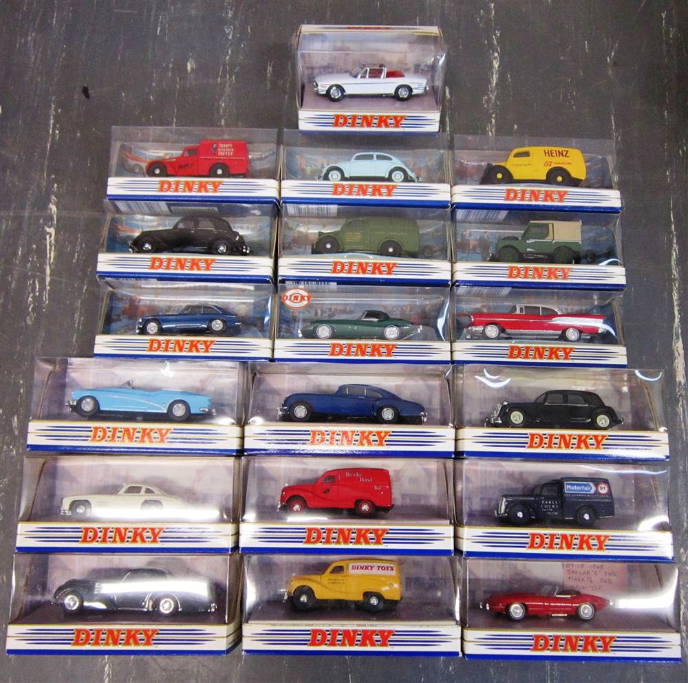 NINETEEN MATCHBOX `DINKY COLLECTION` DIECAST MODEL VEHICLES including a No.DY-8B, 1948 Commer 8 Cwt
