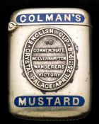 A Colman's Mustard vesta case commemorating the victory of Wolverhampton Wanderers in the 1908 F.