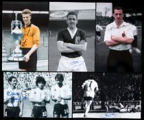 A collection of 100 signed photographs of footballers from the 1950s-1980s,
fine quality, modern