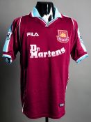 Paolo Di Canio: a claret & blue West Ham United No.10 jersey season 1999-2000,
short-sleeved,