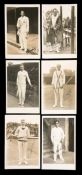 A group of six signed real photo postcards of 1920s Wimbledon tennis champions,
subjects
