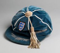 Gordon Banks's England 1970 World Cup cap,
inscribed WORLD CHAMPIONSHIP, JULES RIMET CUP, 1970,