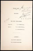 A signed menu for a London RFU Dinner held in honour of the New Zealand rugby team in 1935,
held