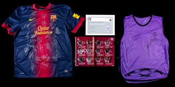 FC Barcelona memorabilia,
comprising a signed Lionel Messi 2009 Champions League Final training