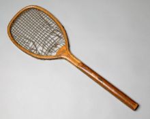 An un-named racquet circa mid-1880s,
supplied by Goy, Leadenhall Street, E.C. (London), with heavy