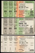 A trio of unused tickets for Arsenal's three consecutive F.A. Cup finals in 1978, 1979 & 1980,