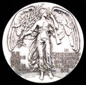 A 1908 London Olympic Games participation medal,
in silver, by Vaughton, designed by Bertram