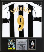 A signed Alan Shearer Newcastle United all-time leading goal scorer tribute shirt, reverse mounted