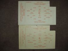 10 Manchester United single-sheet reserves programmes dating between seasons 1956-57 and 1959-60,