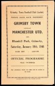 Grimsby Town v Manchester United wartime programme 19th January 1946