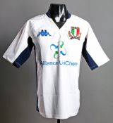 Diego Dominguez: a white Italy No.10 international rugby shirt season 2001-02,
short-sleeved