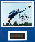 A Peter Shilton signed photograph,
an 8 by 10in., mounted with title plaque, framed & glazed, 48