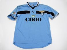 Matias Almeyda: a light blue Lazio No.25 jersey,
long-sleeved, Lega Calcio badge, the reverse