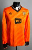 A tangerine Dundee United 1987 UEFA Cup final No.4 jersey signed by Jim McInally,
signed BEST