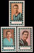 Three miniature postcards with photographic portrait postcards of Italian 1934 World Cup Players,