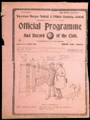 A Tottenham Hotspur v Hull City programme Christmas Day 1919