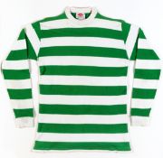 The green and white hooped Celtic jersey worn by Willie Wallace in the 1970 European Cup Final v