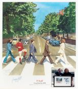 A George Best signed limited edition print titled "El Beatle",
featuring George Best crossing the