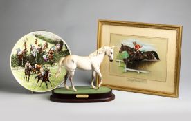 A Royal Doulton model of Desert Orchid sculpted by Warren Platt, circa 1994,
set on a wooden base,