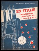 A rare Italian National Tourist Office programme for the 1934 World Cup "En Italie Championnat