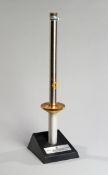 Sarajevo 1984 Winter Olympic Games official bearer's torch,
in stainless steel, with gold coloured