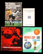 A collection of 13 1966 World Cup volumes published in England and Germany,
Official Handbook, three